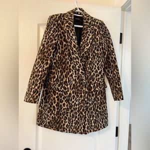 Zara oversized leopard blazer jacket